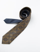 Corbata Estampado Marino Dorado