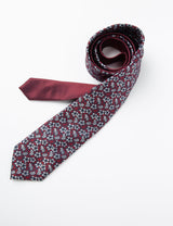 Corbata Estampado Flores Marino Rojo Blanco