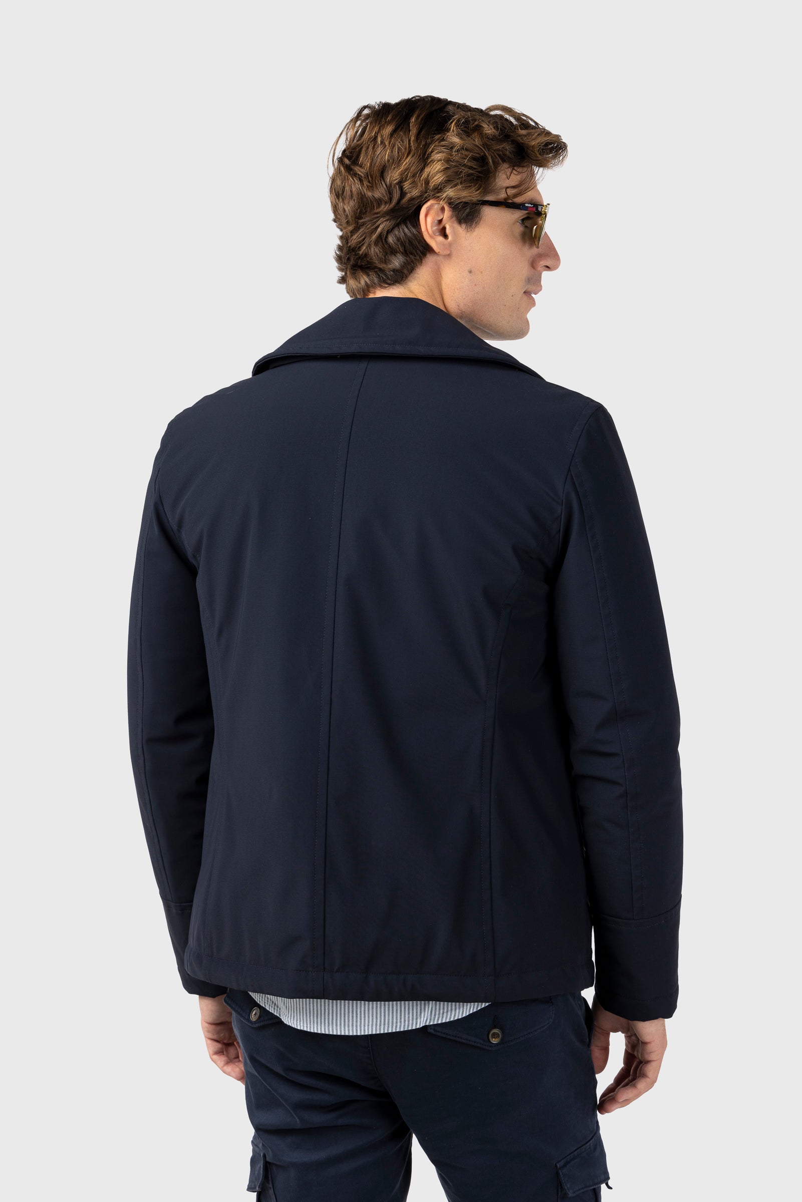 Parka Cruzada Impermeable Marino