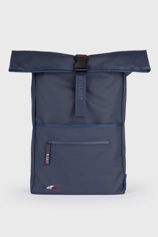 Mochila Rolltop Tejido Impermeable Marino