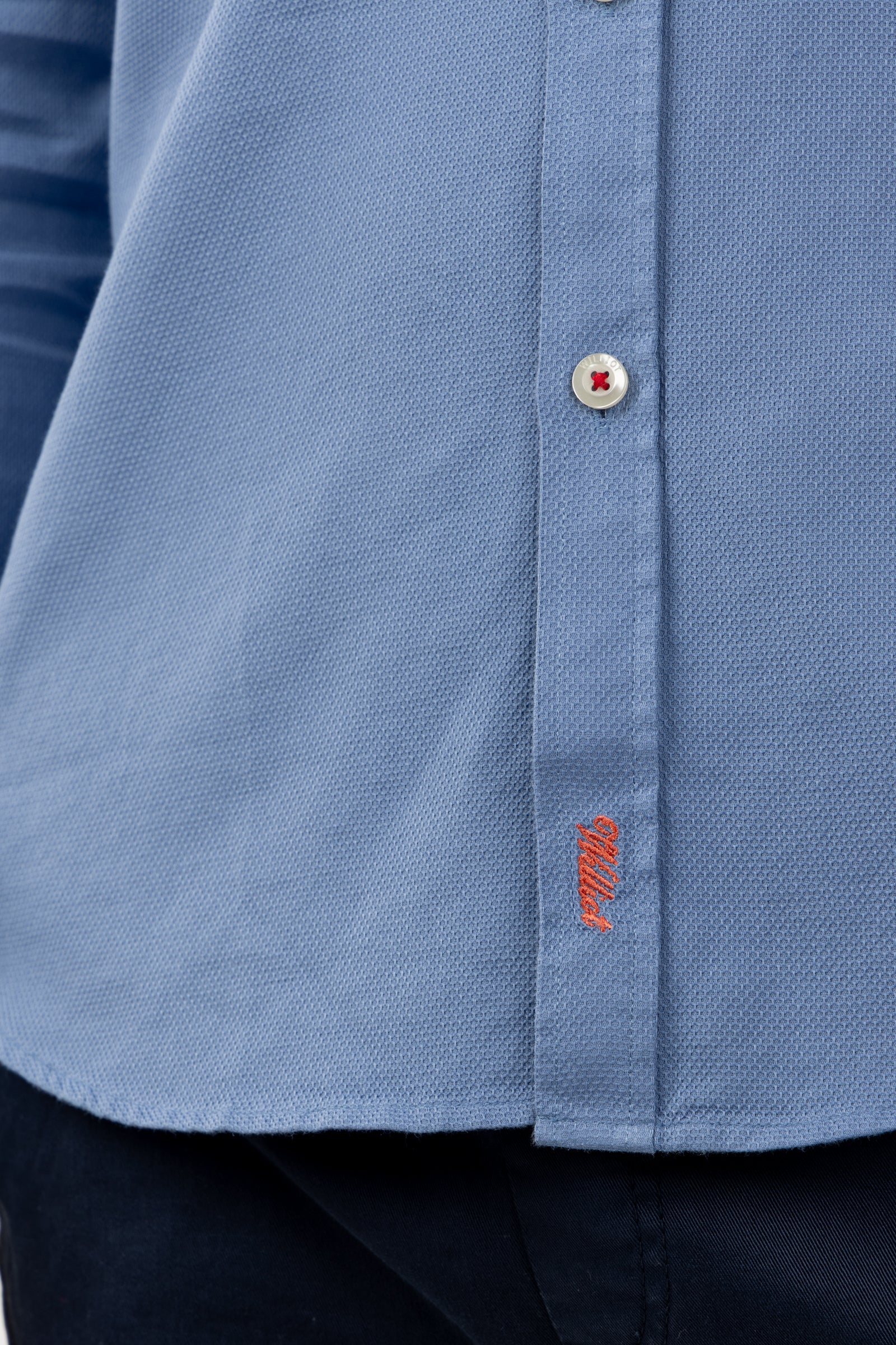 Camisa Micro Estructura Marino
