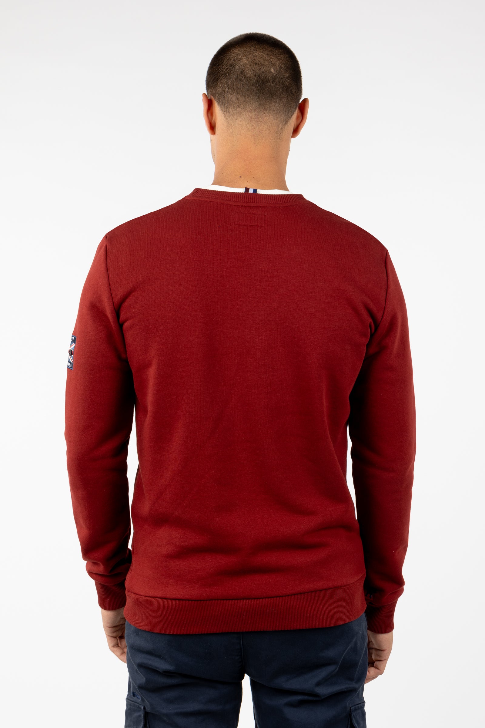 Sudadera Parche Bandera Burdeos