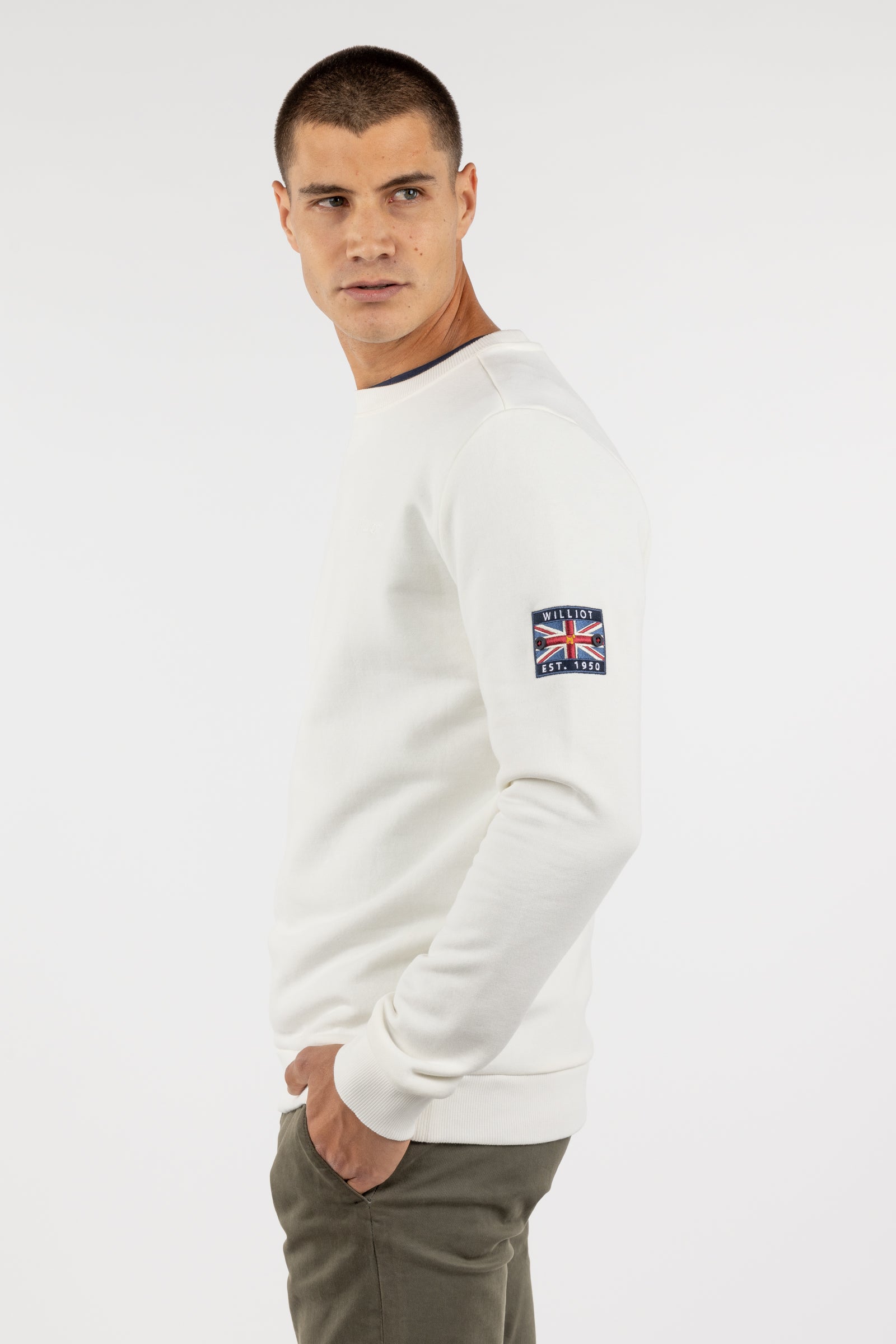 Sudadera Parche Bandera Crema