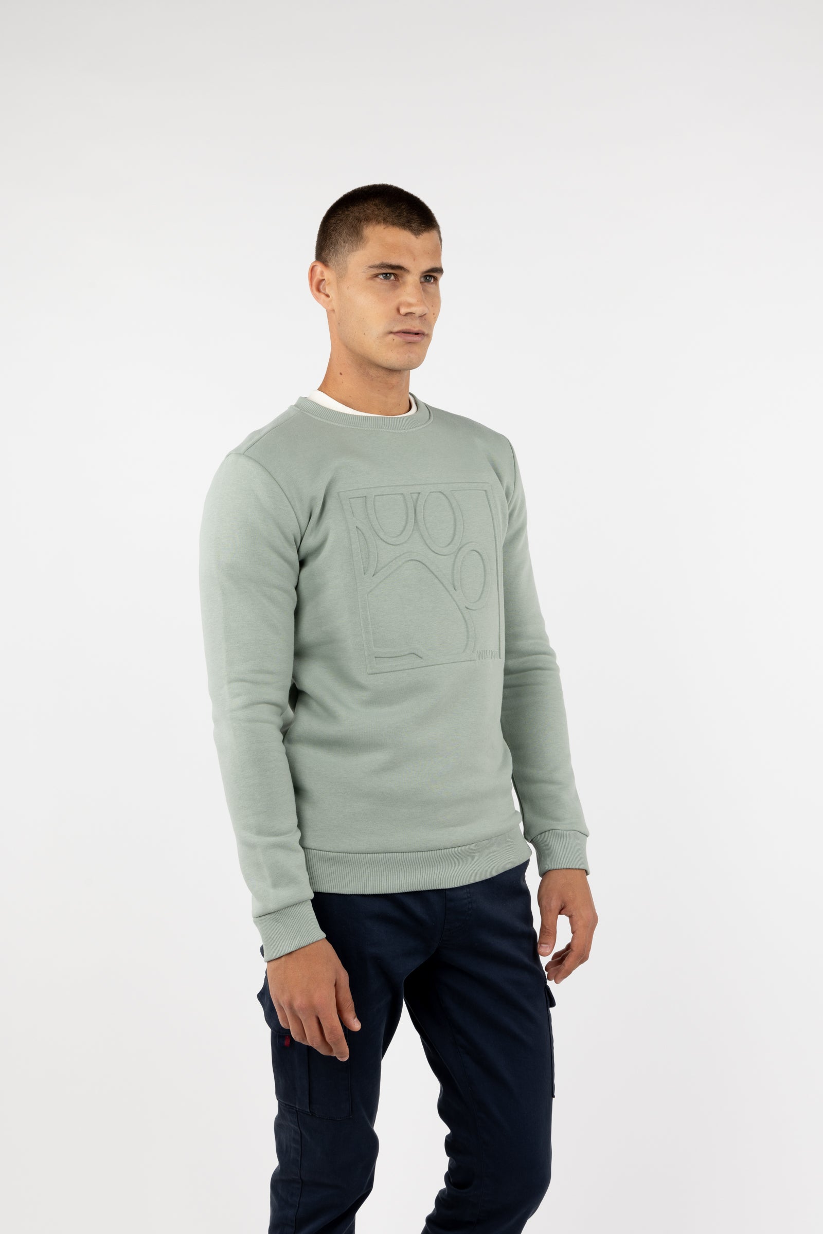 Sudadera Huella Relieve Khaki Suave