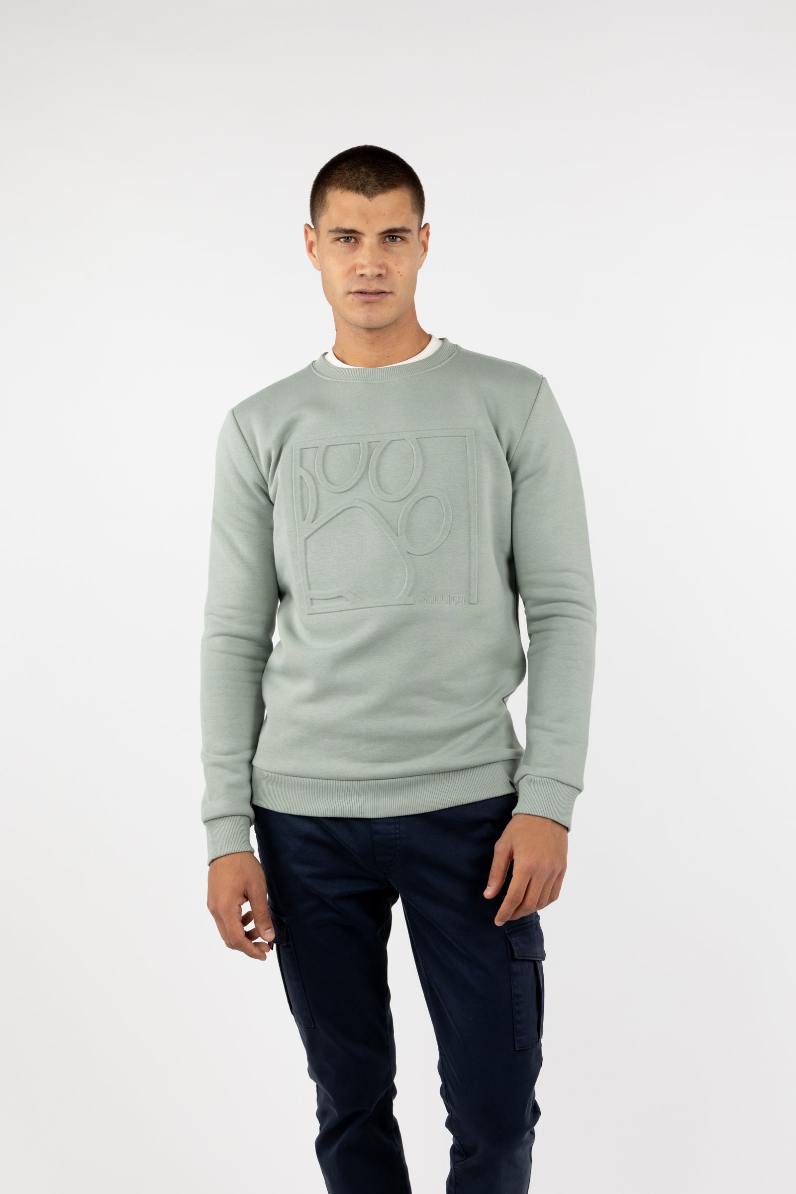 Sudadera Huella Relieve Khaki Suave