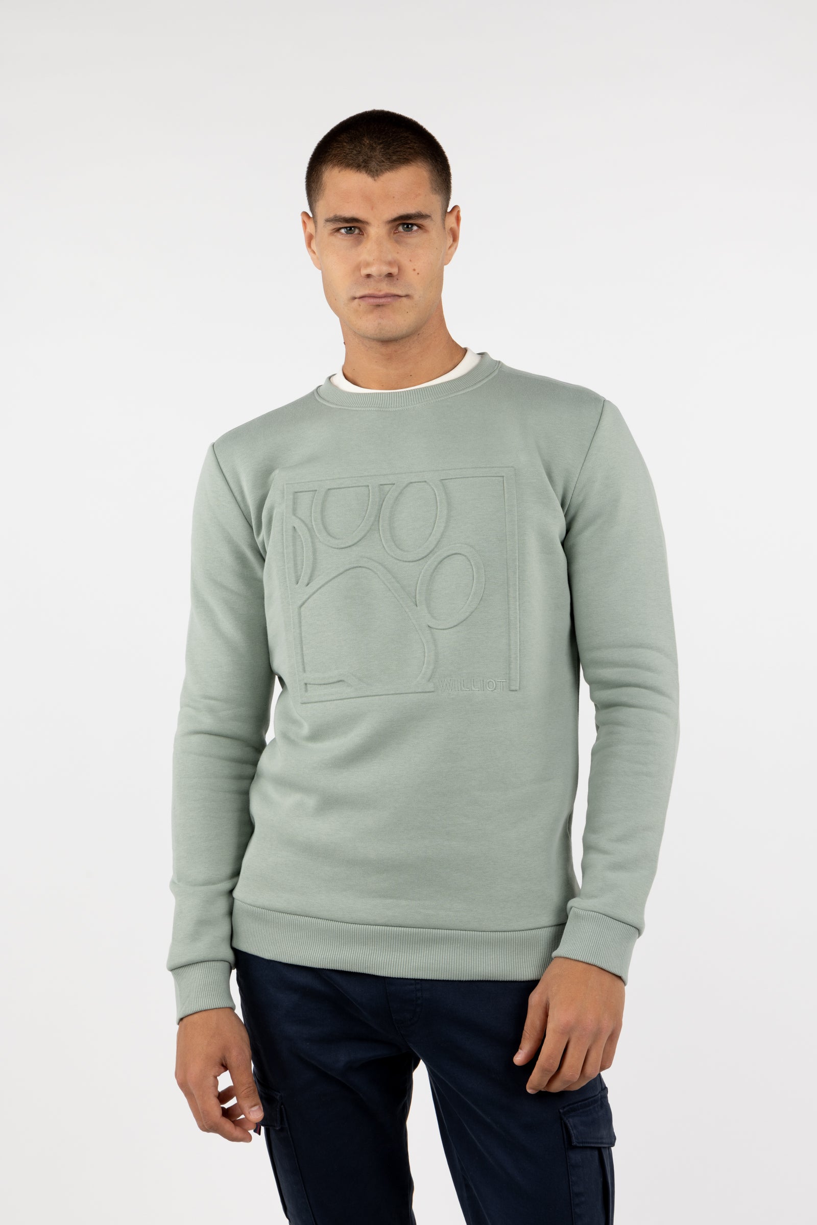 Sudadera Huella Relieve Khaki Suave