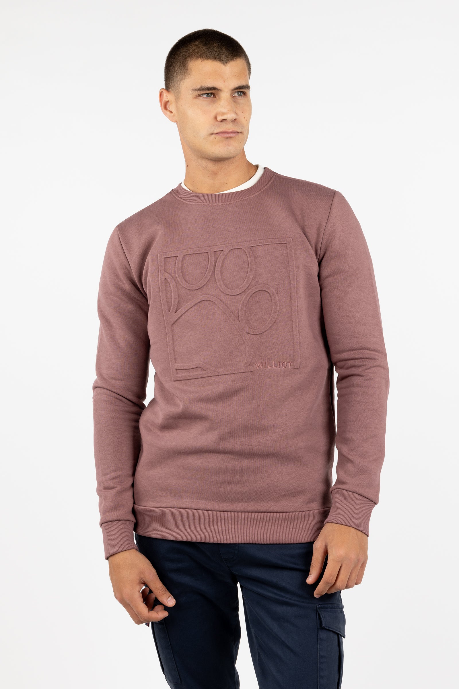 Sudadera Huella Relieve Burdeos