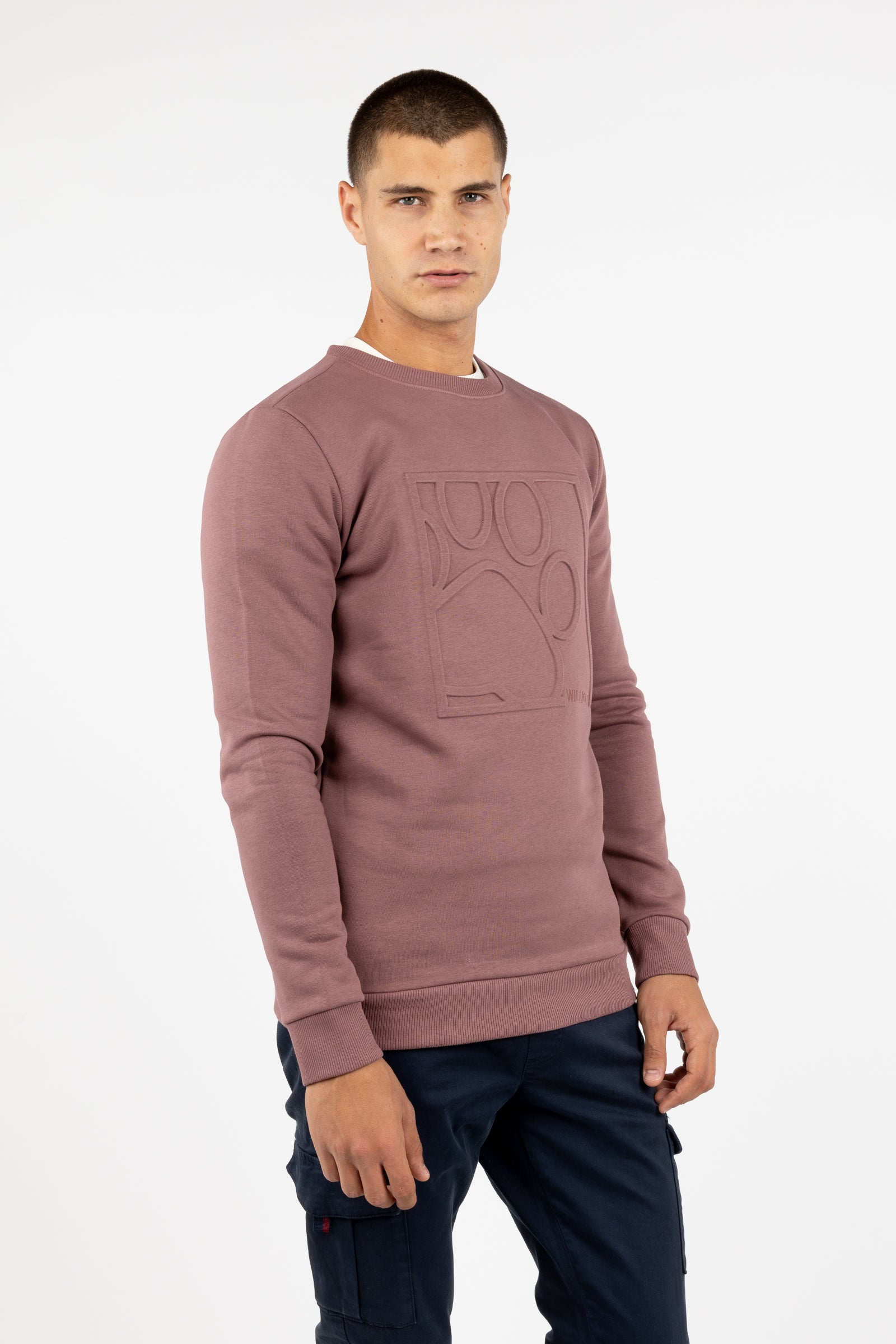 Sudadera Huella Relieve Burdeos