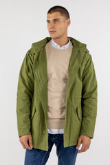 Parka Clásica Capucha Khaki