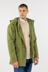 Parka Clásica Capucha Khaki