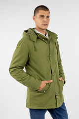 Parka Clásica Capucha Khaki