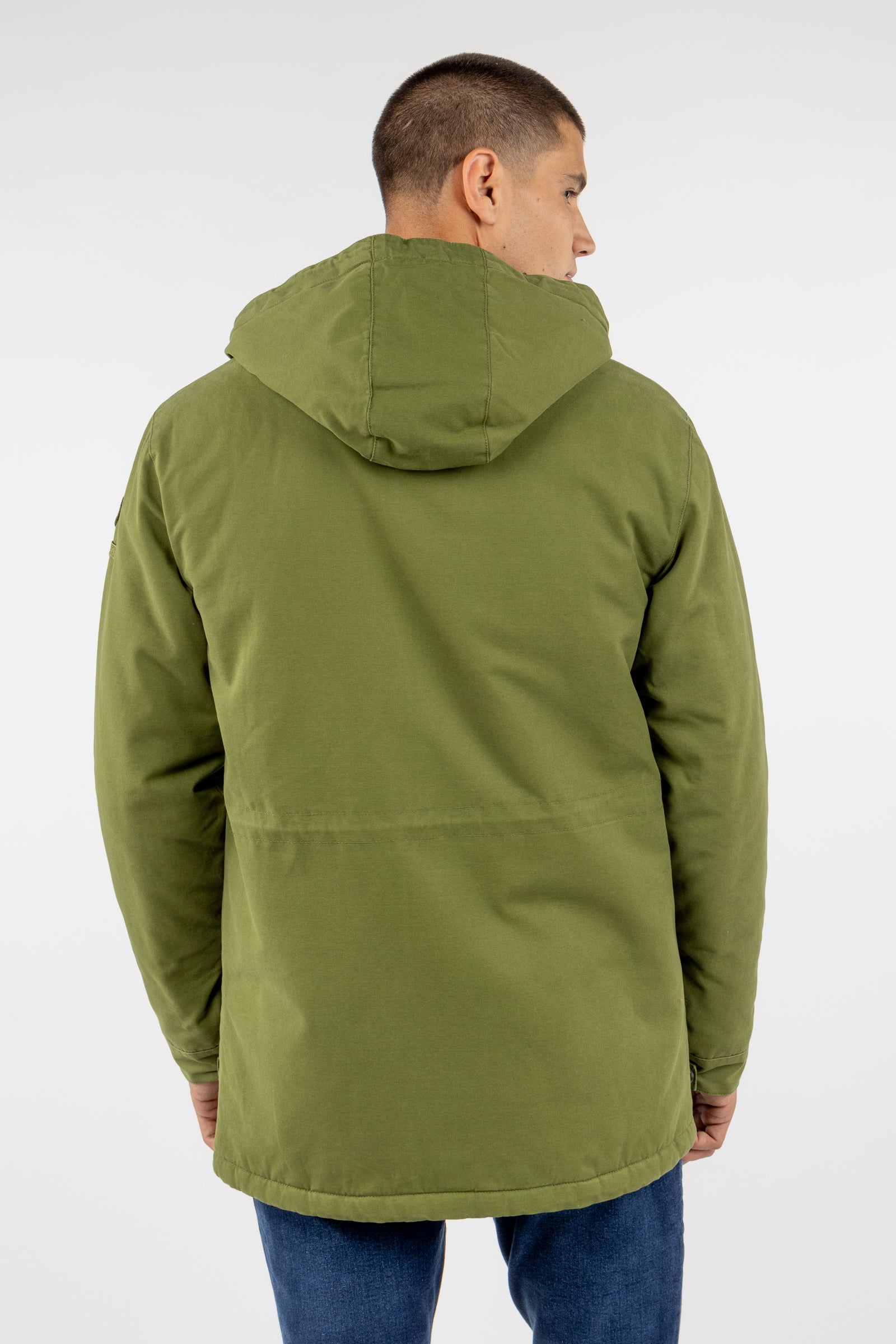 Parka Clásica Capucha Khaki