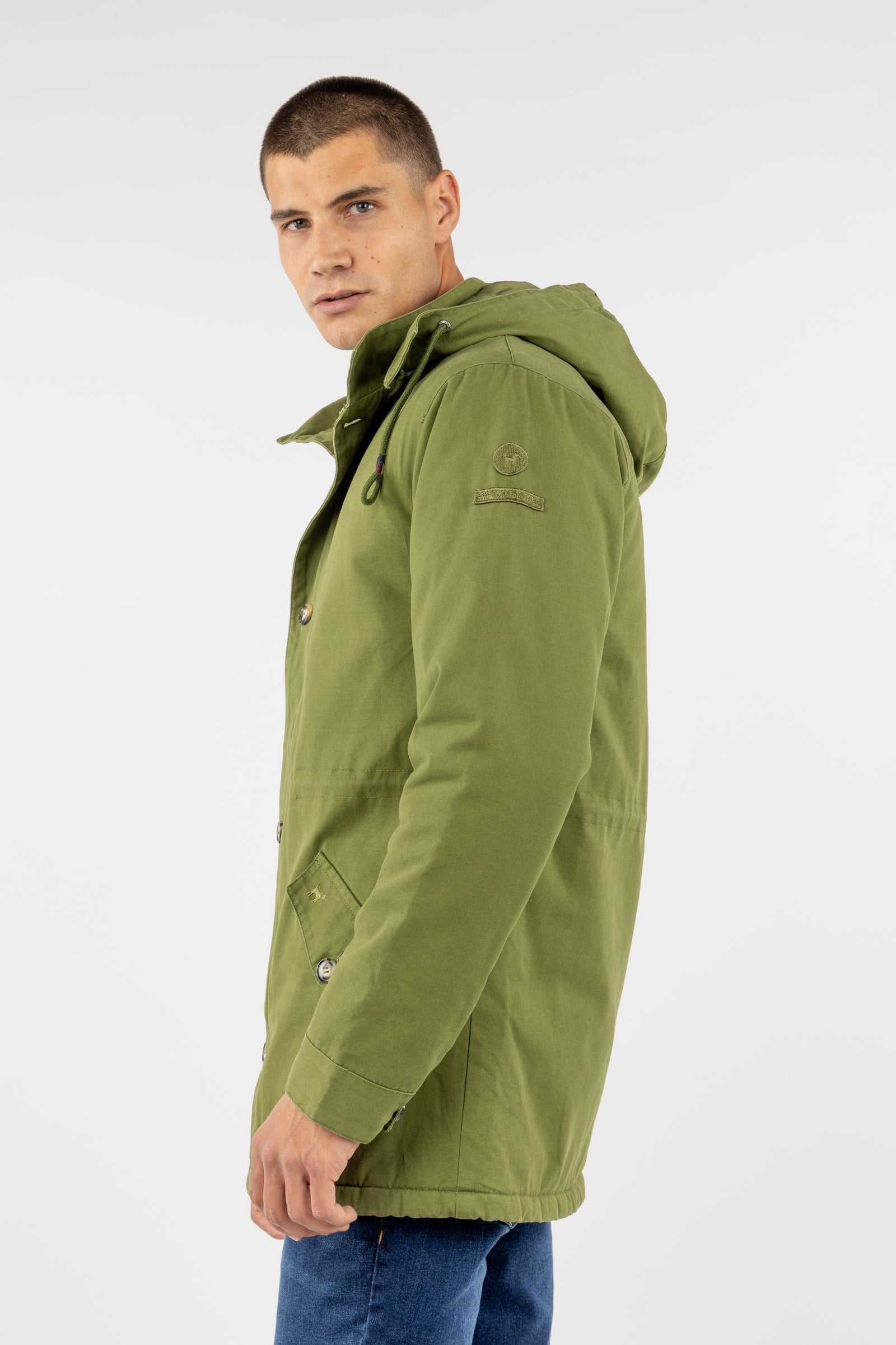 Parka Clásica Capucha Khaki