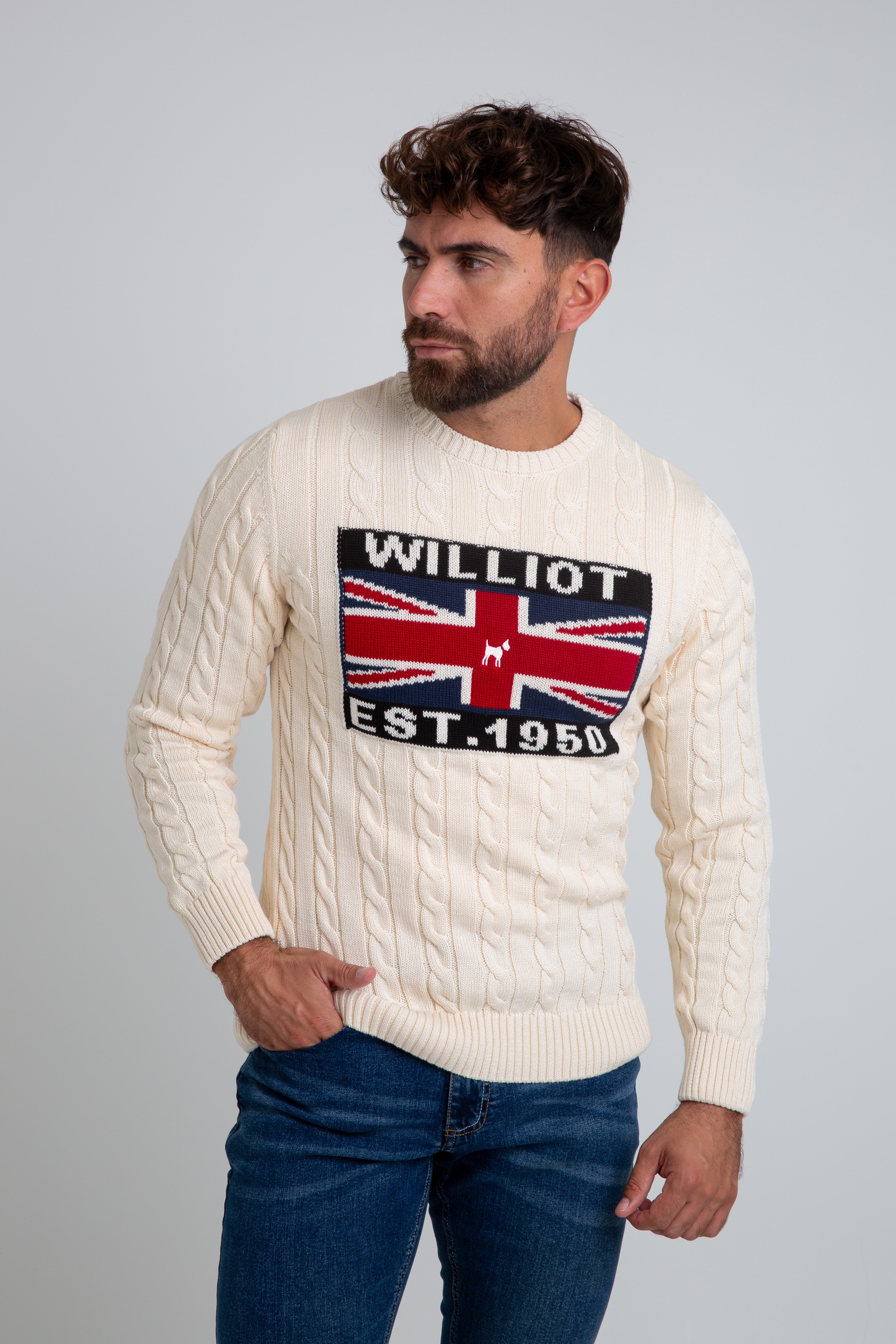 Jersey Trenzado Bandera Crema