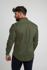 Camisa Garment Dyed Verde Militar