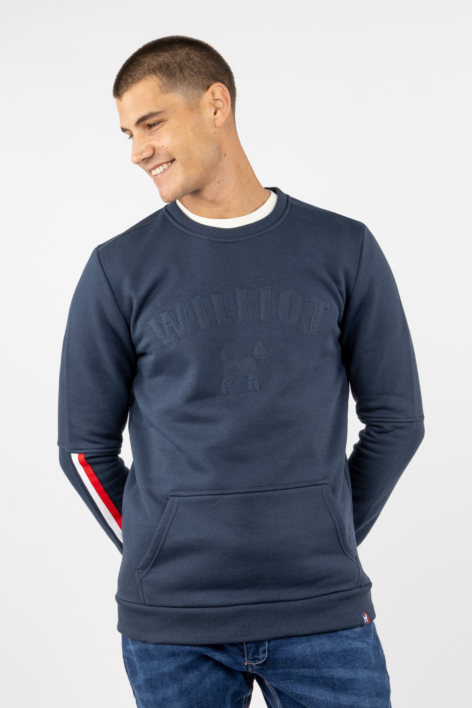 Sudadera Logo Tipo Parche Marino