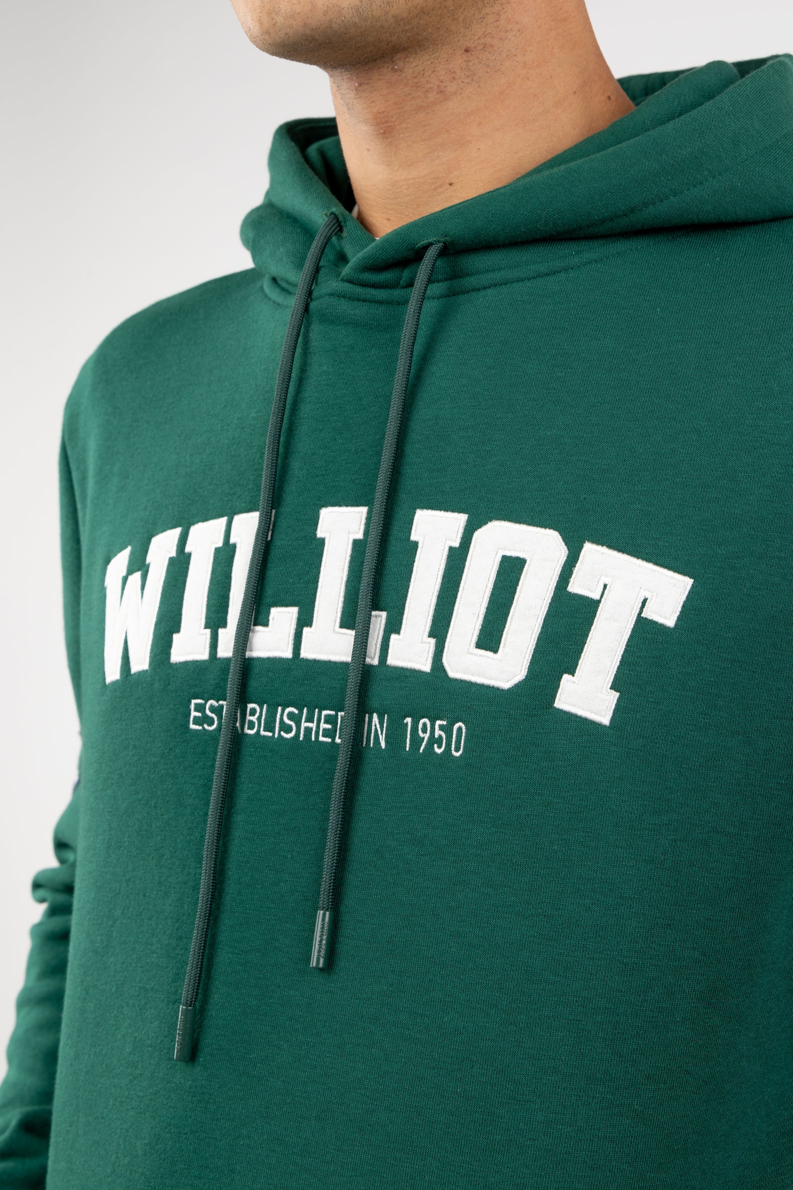 Sudadera Capucha Parches Verde Botella