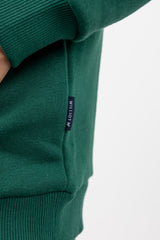 Sudadera Capucha Parches Verde Botella