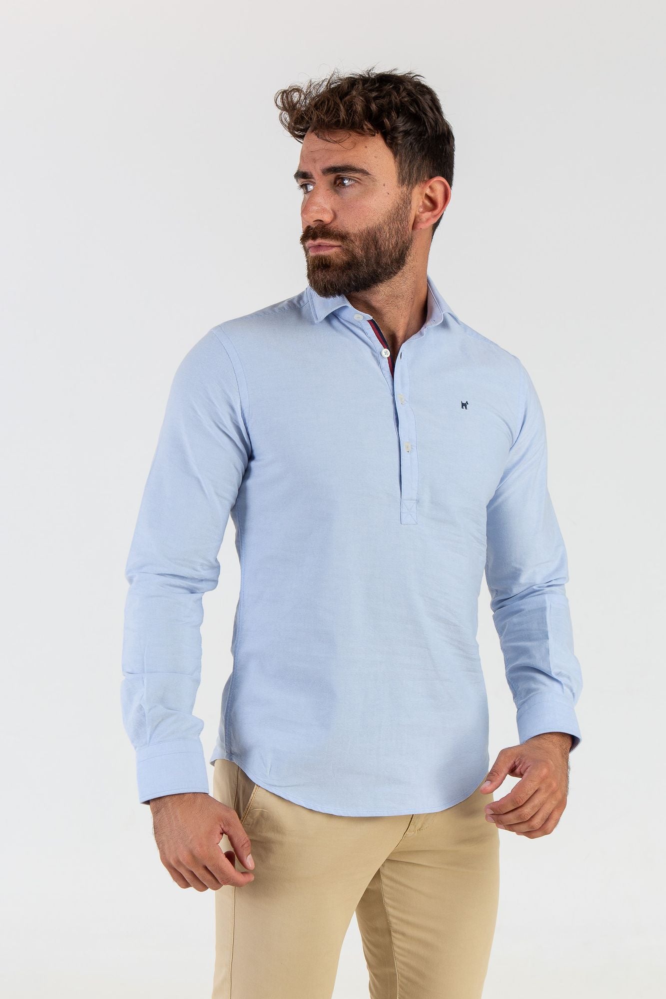 Camisa Polera Oxford Celeste