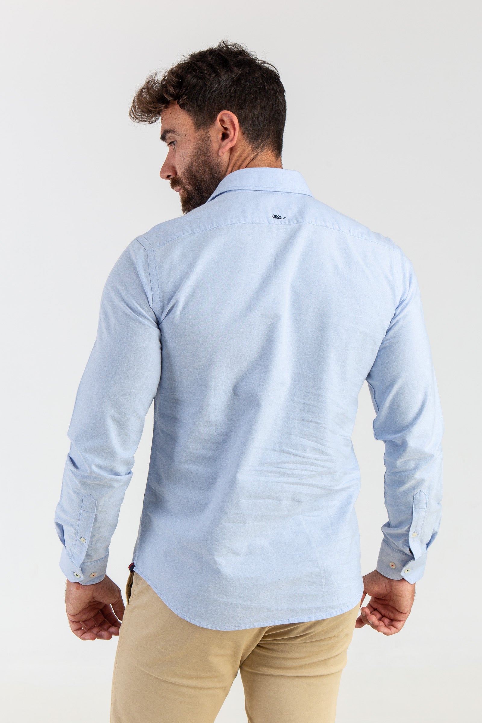 Camisa Polera Oxford Celeste