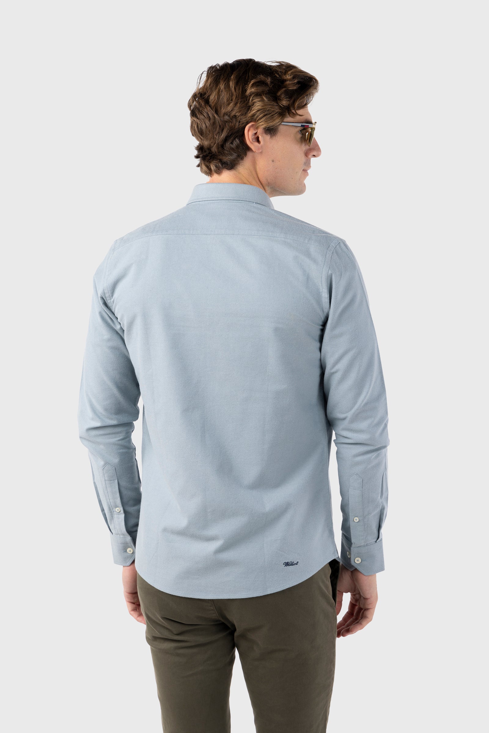 Camisa Oxford Pato Claro Acabado Brush