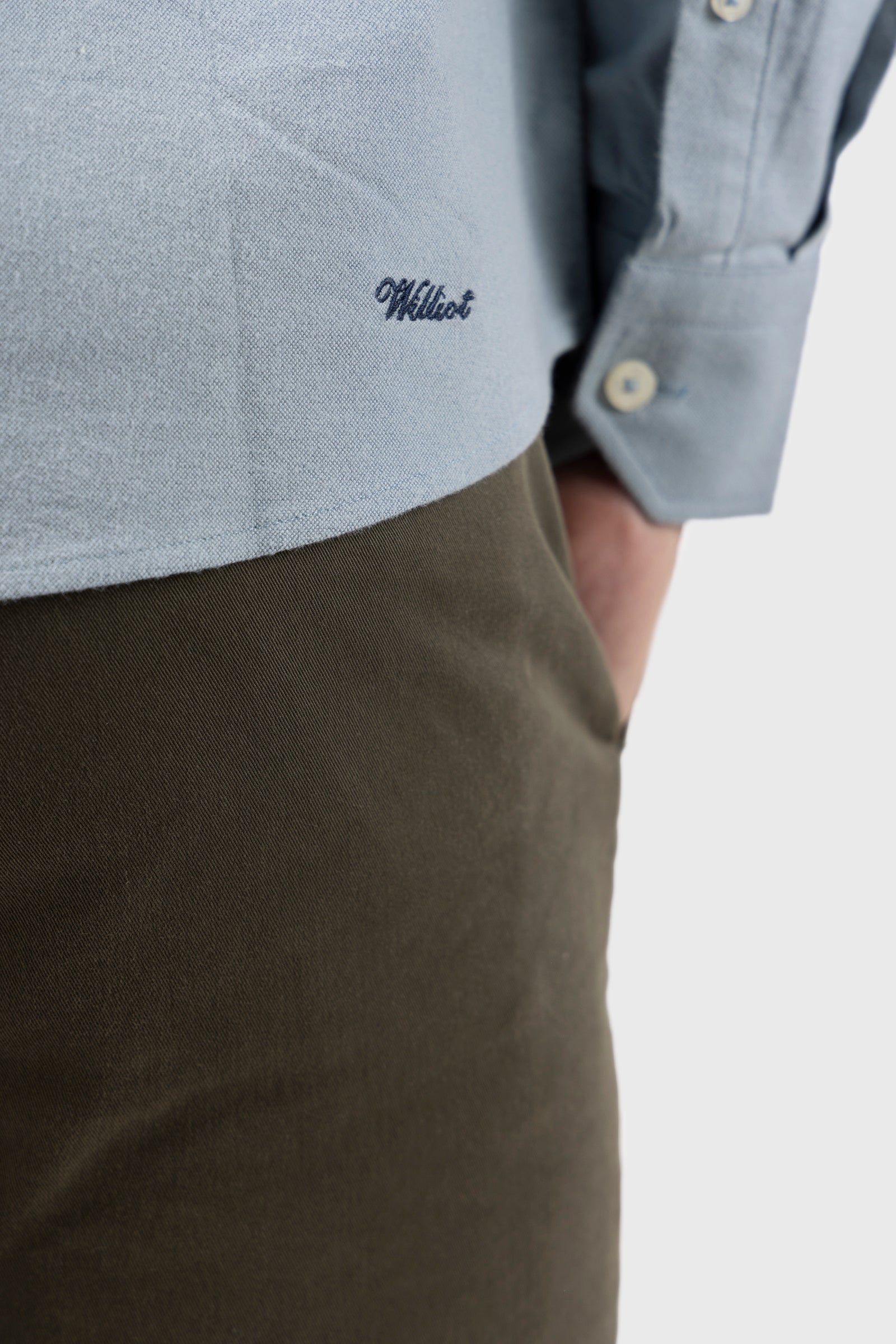 Camisa Oxford Pato Claro Acabado Brush