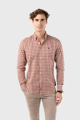 Camisa Cuadros Harvard Burdeos Slim Fit