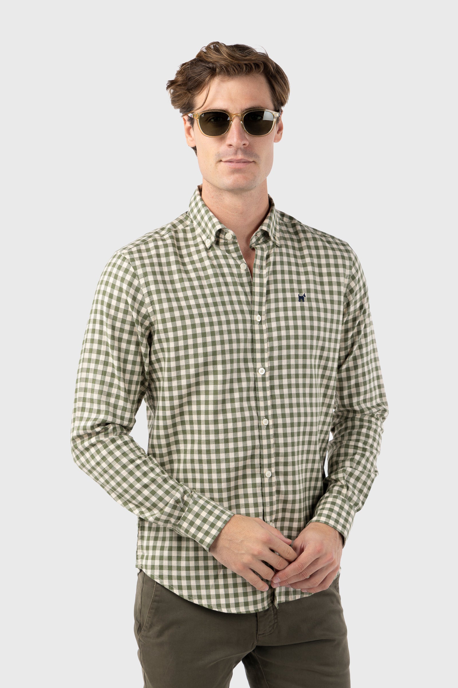 Camisa Cuadros Harvard Verde Slim Fit