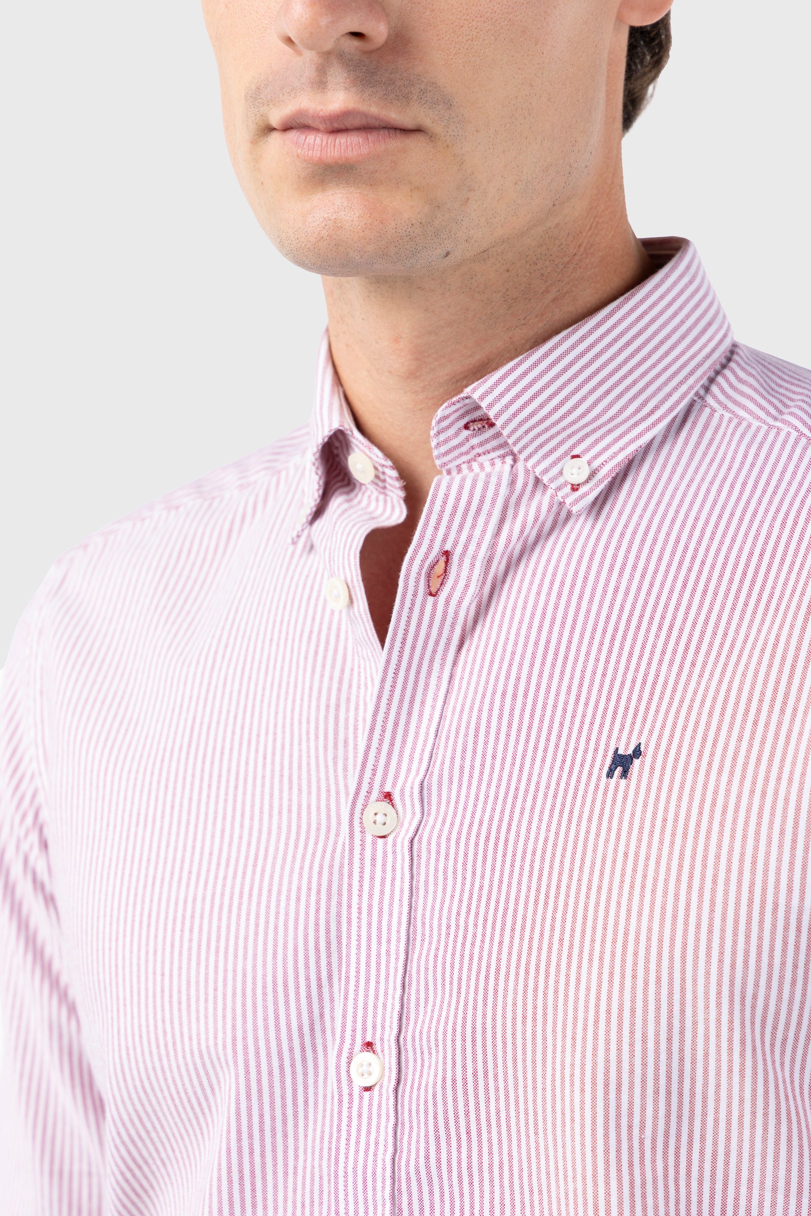 Camisa Raya Oxford Burdeos