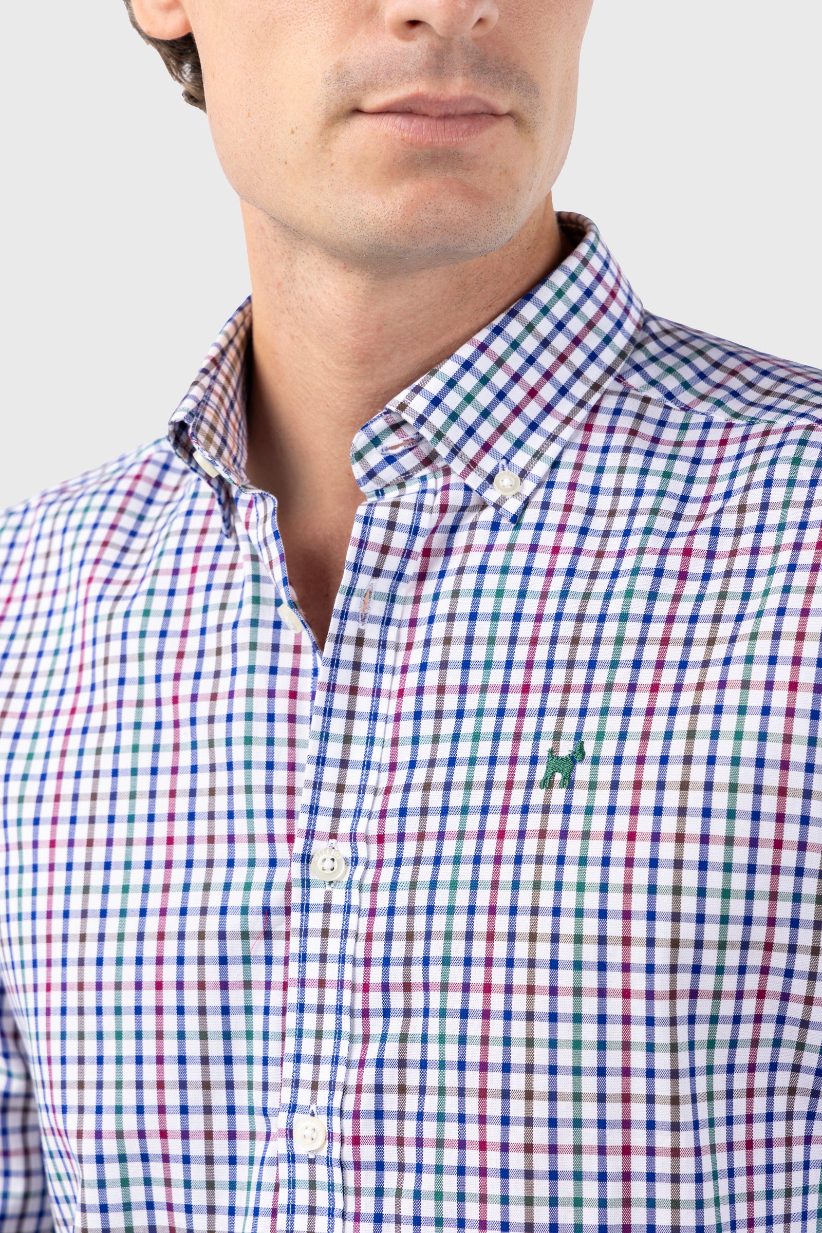 Camisa Cuadro Multicolor Oxford Slim Fit