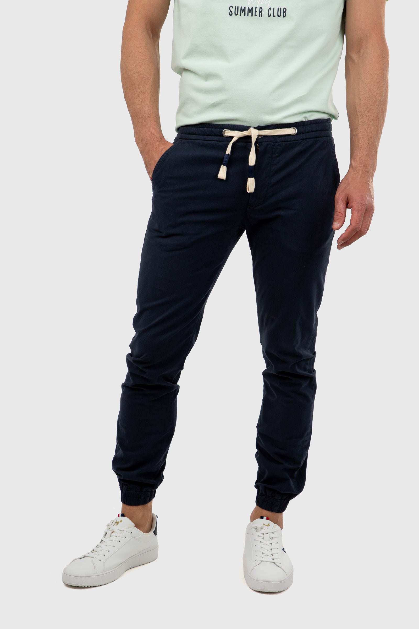 Pantalón Jogger Lino Azul Marino