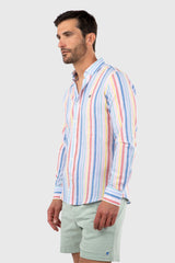 Camisa Rayas Multicolor Lino