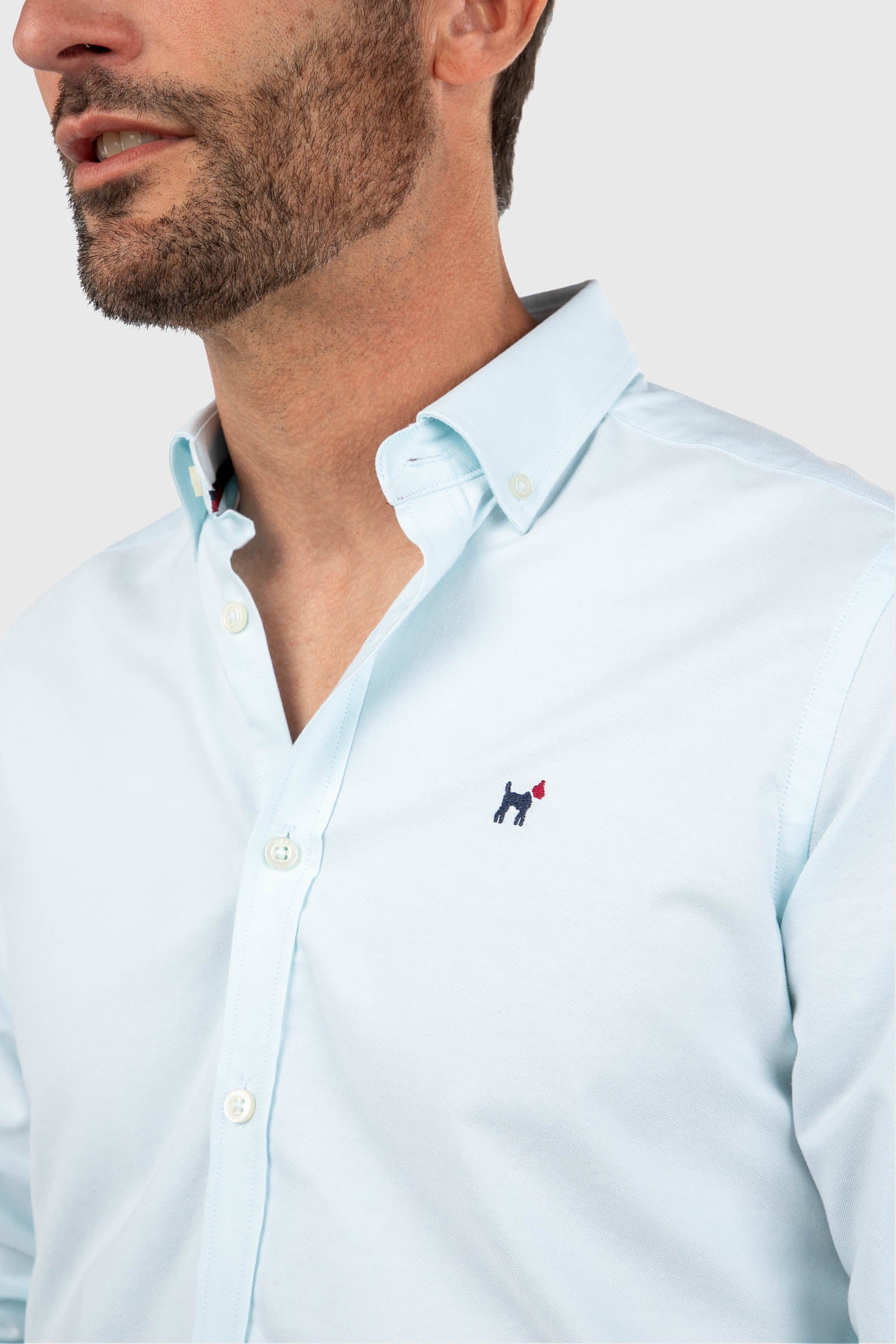 Camisa Oxford Slim Fit Turquesa