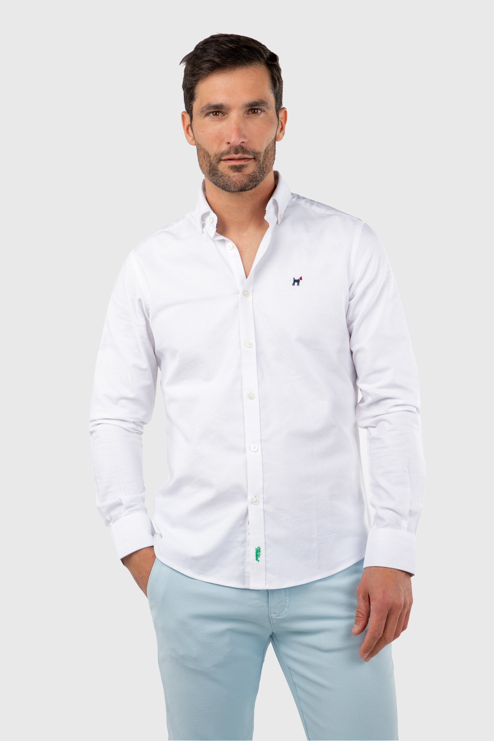 Camisa Oxford Slim Fit Blanco