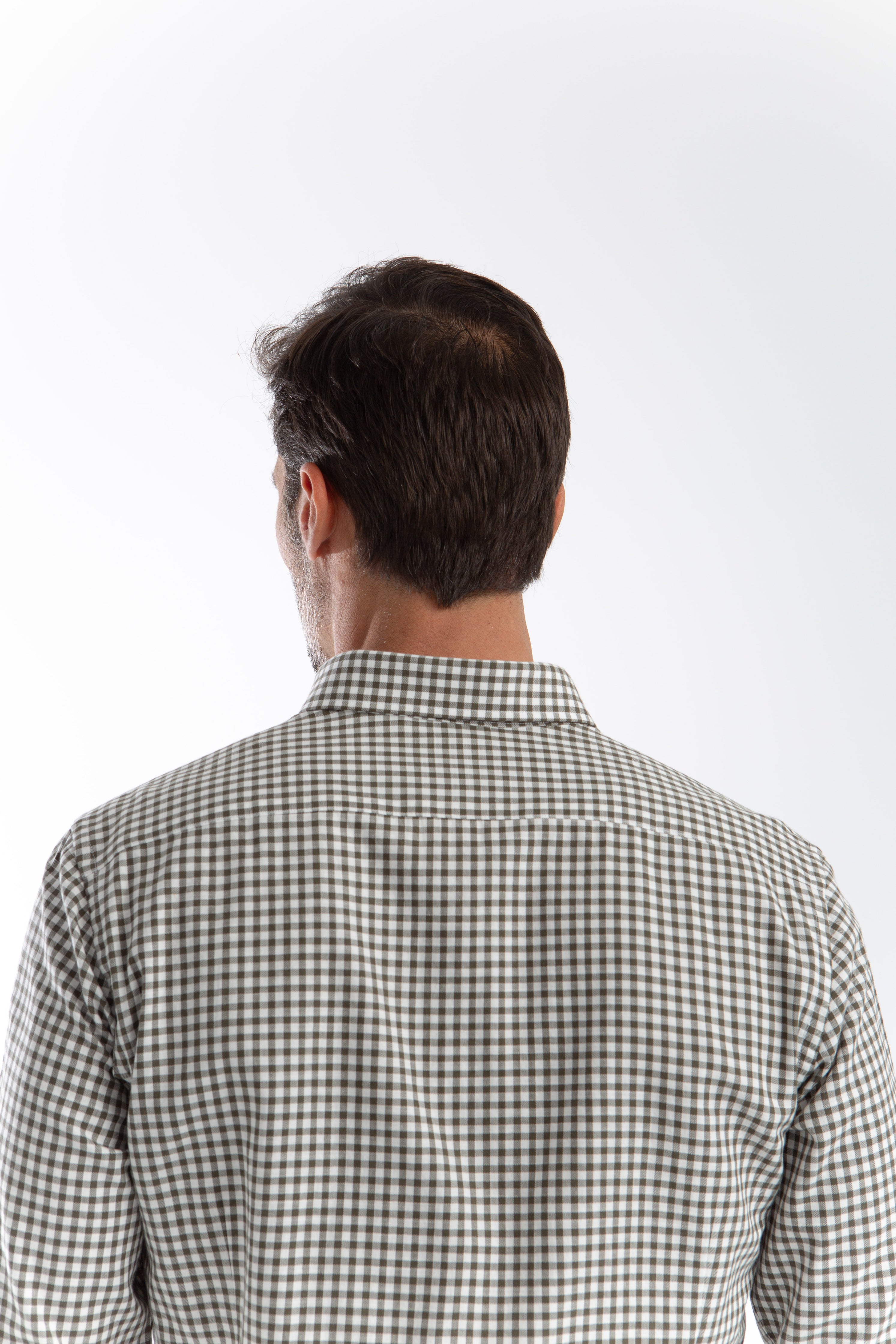 Camisa Cuadro en Espiga Verde Botella
