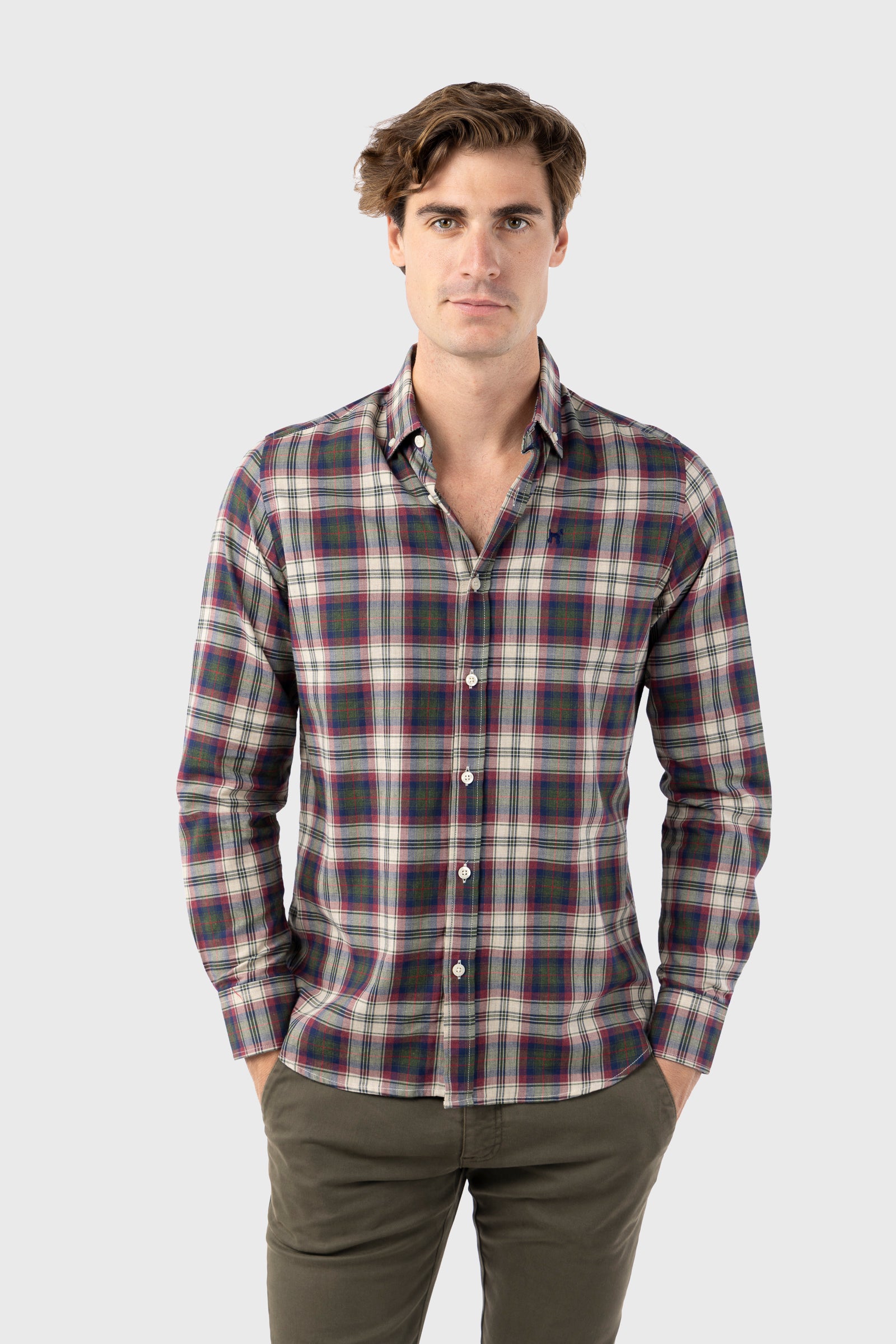 Camisa Tartán Burdeos