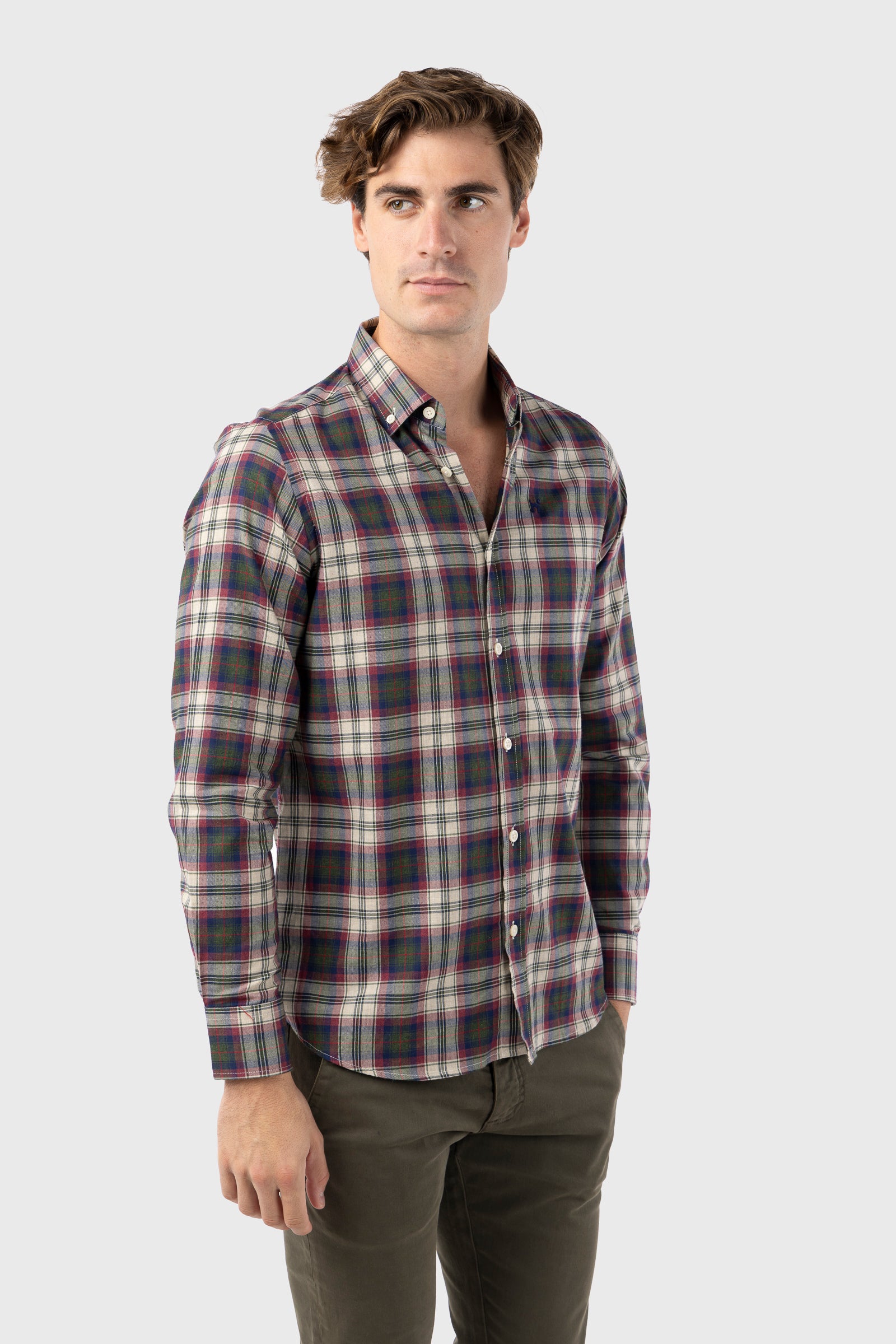 Camisa Tartán Burdeos