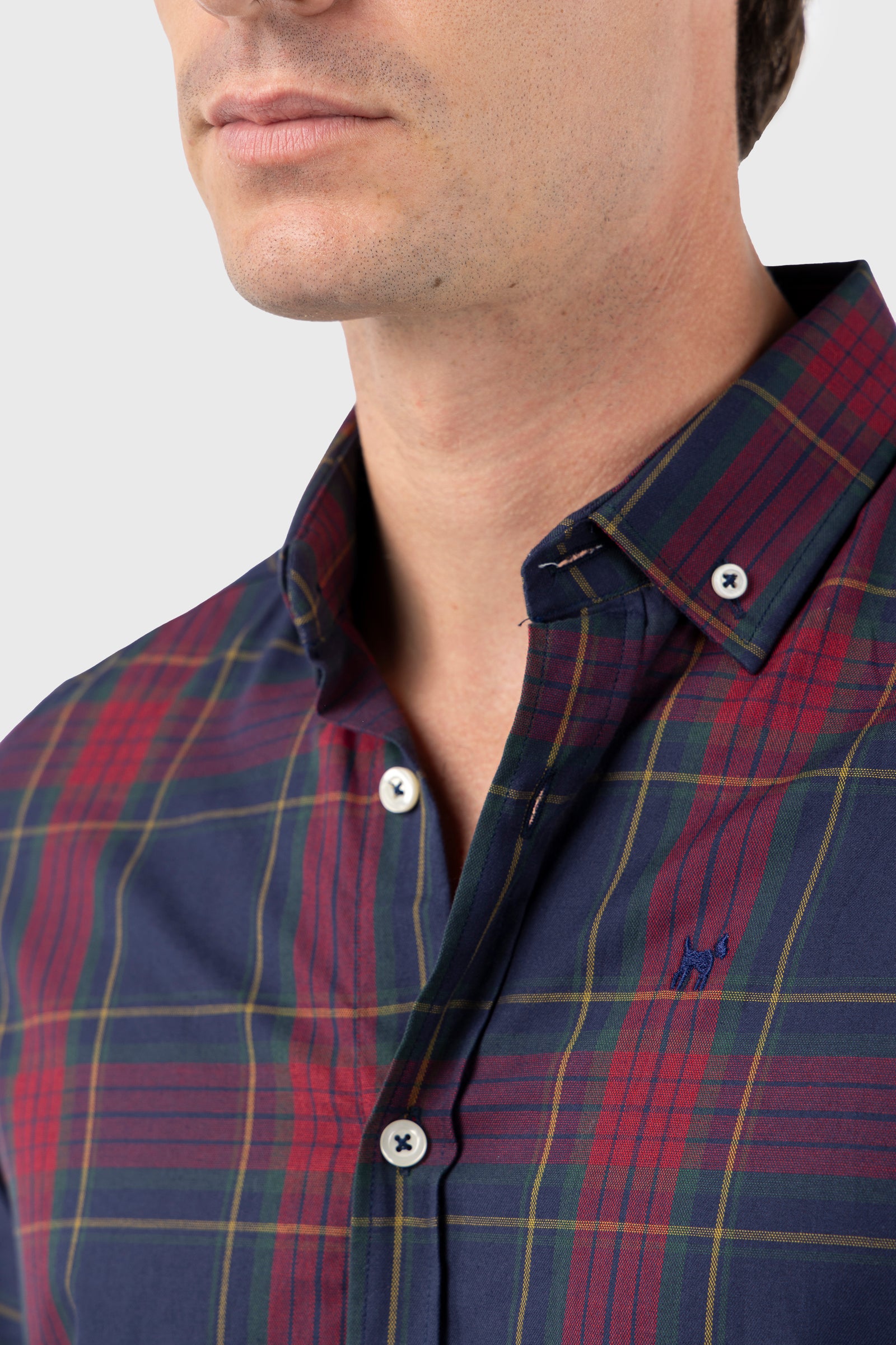 Camisa Tartán Marino Rojo