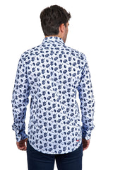 Camisa Lino Flor Marino