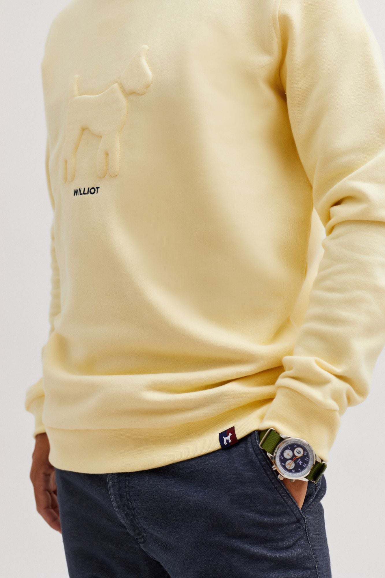 Sudadera Doggy Relieve Amarillo Suave