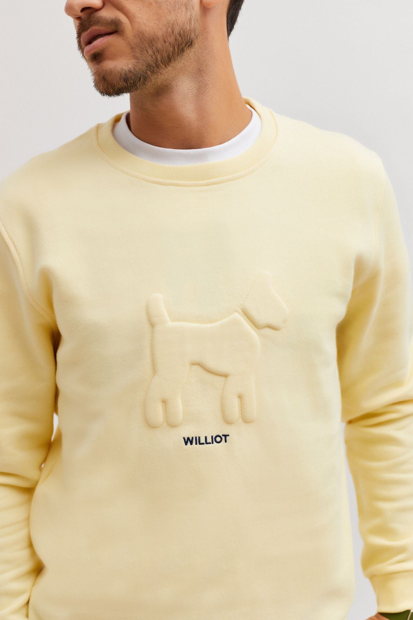 Sudadera Doggy Relieve Amarillo Suave