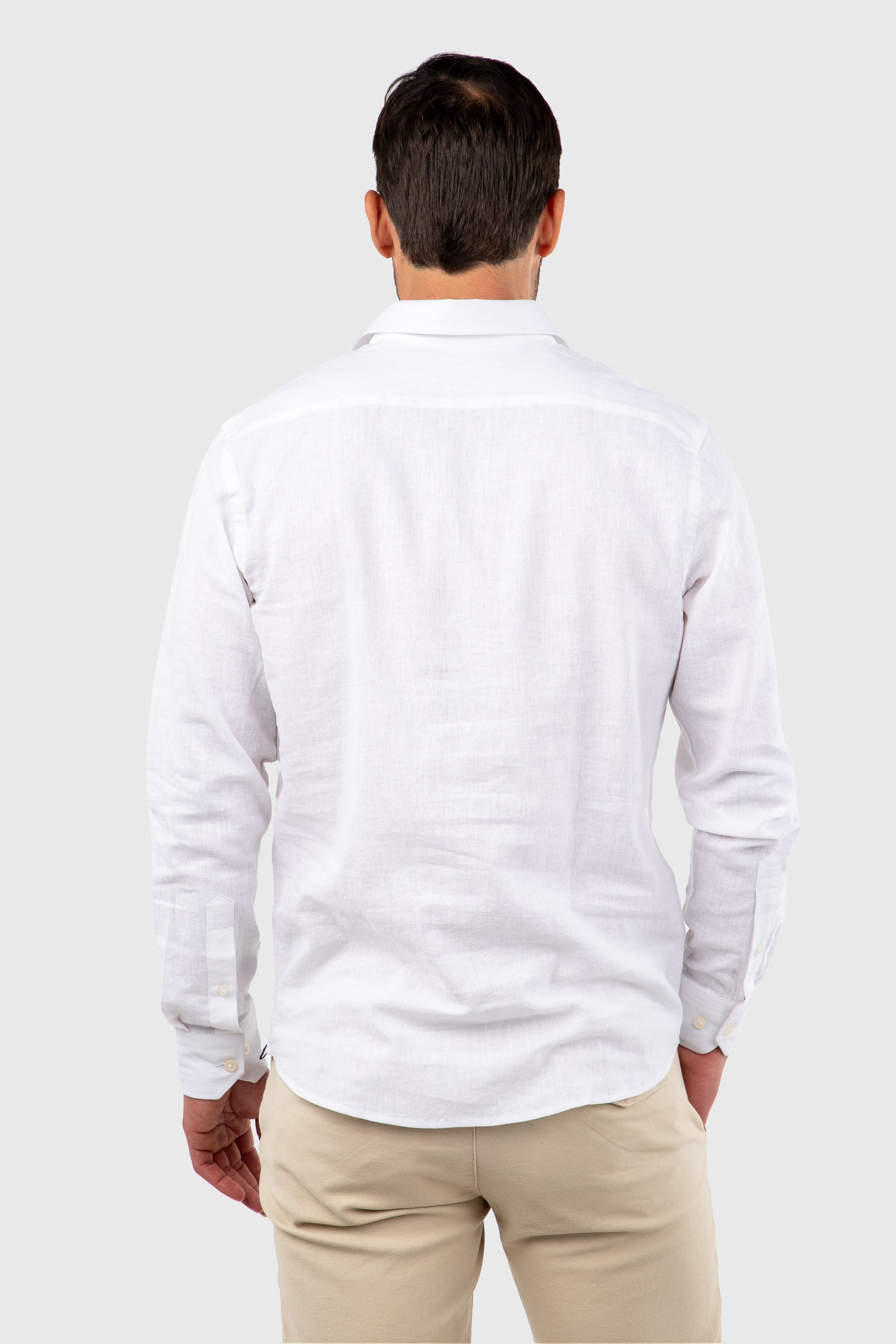 Camisa Polera Lino Blanca