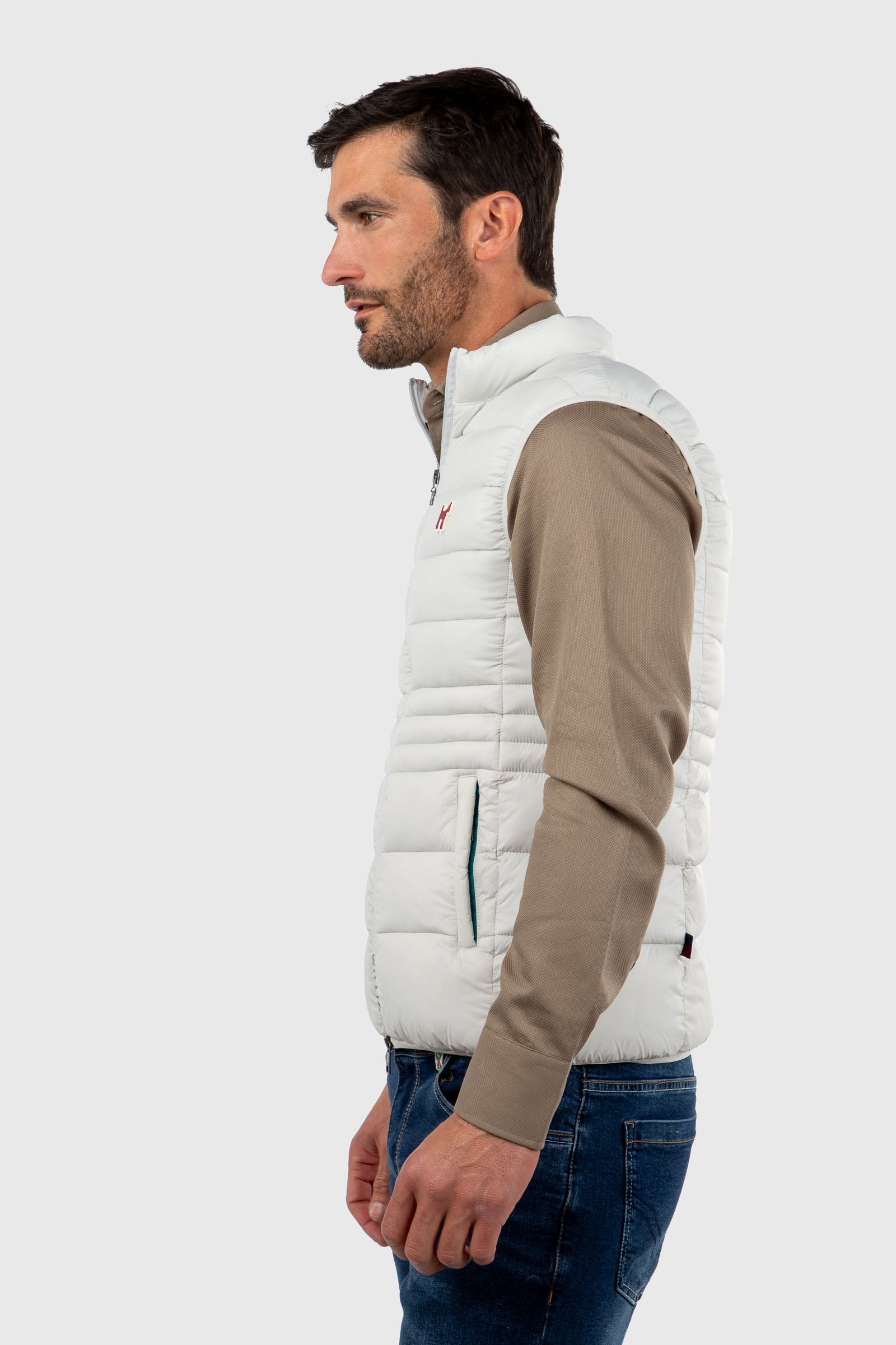 Chaleco Acolchado Ultraligero Gris Claro