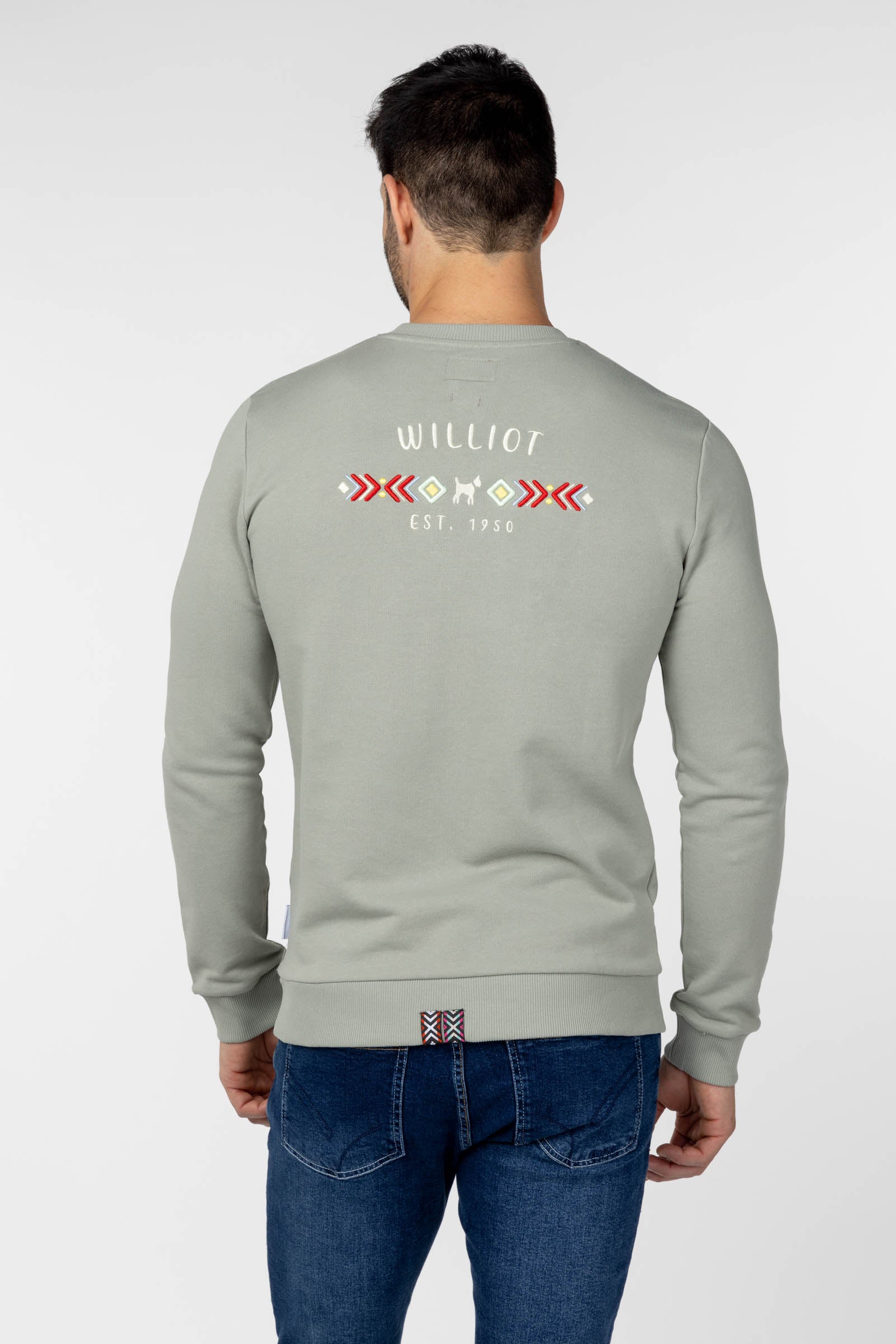 Sudadera Étnica Bordada Verde Khaki
