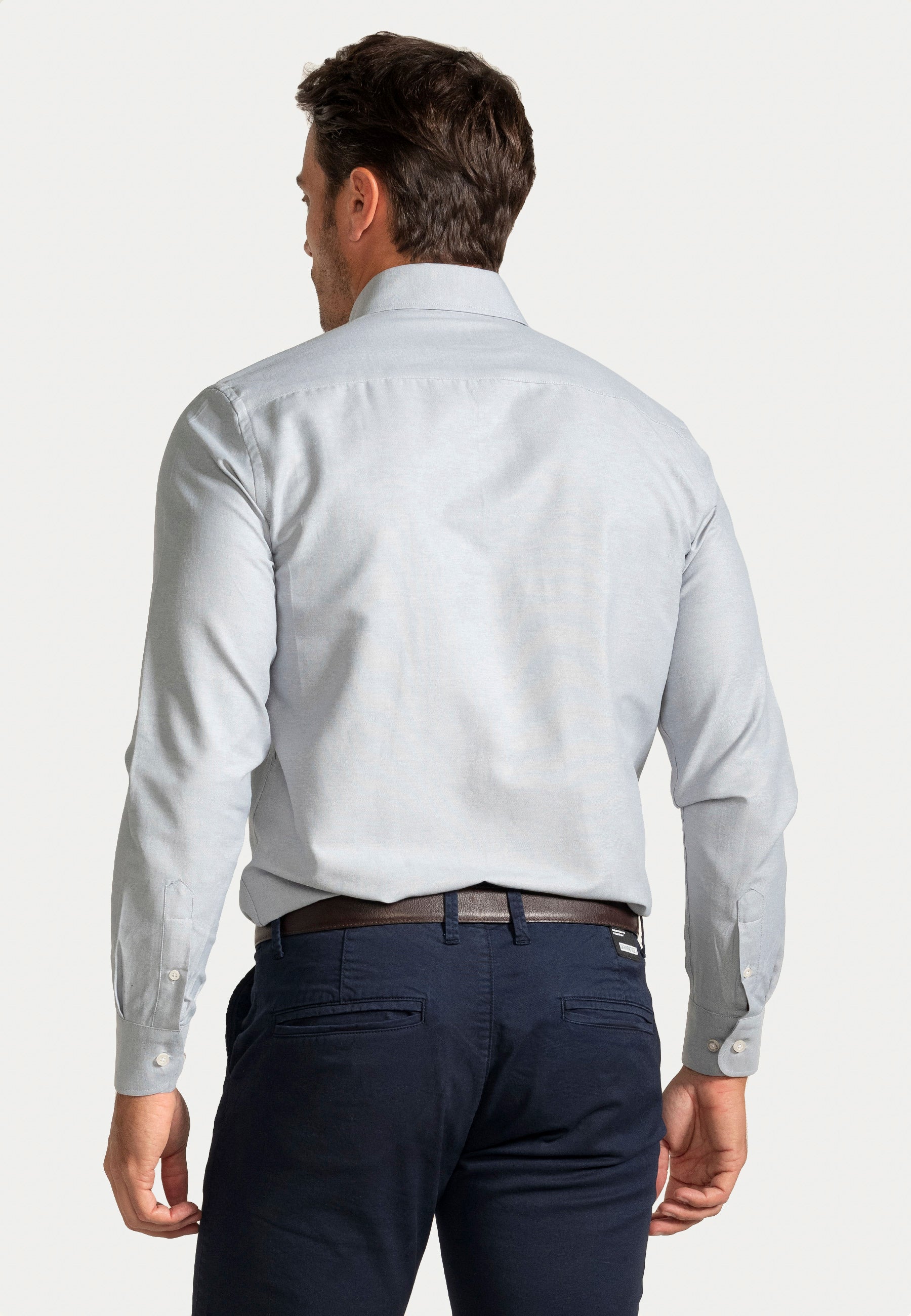 Camisa Oxford Liso Verde Slim