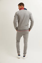 Sudadera con Cremallera Gris Melange