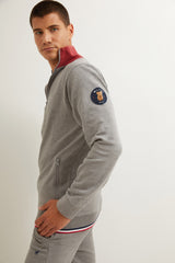 Sudadera con Cremallera Gris Melange