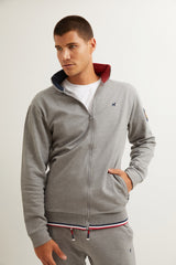 Sudadera con Cremallera Gris Melange