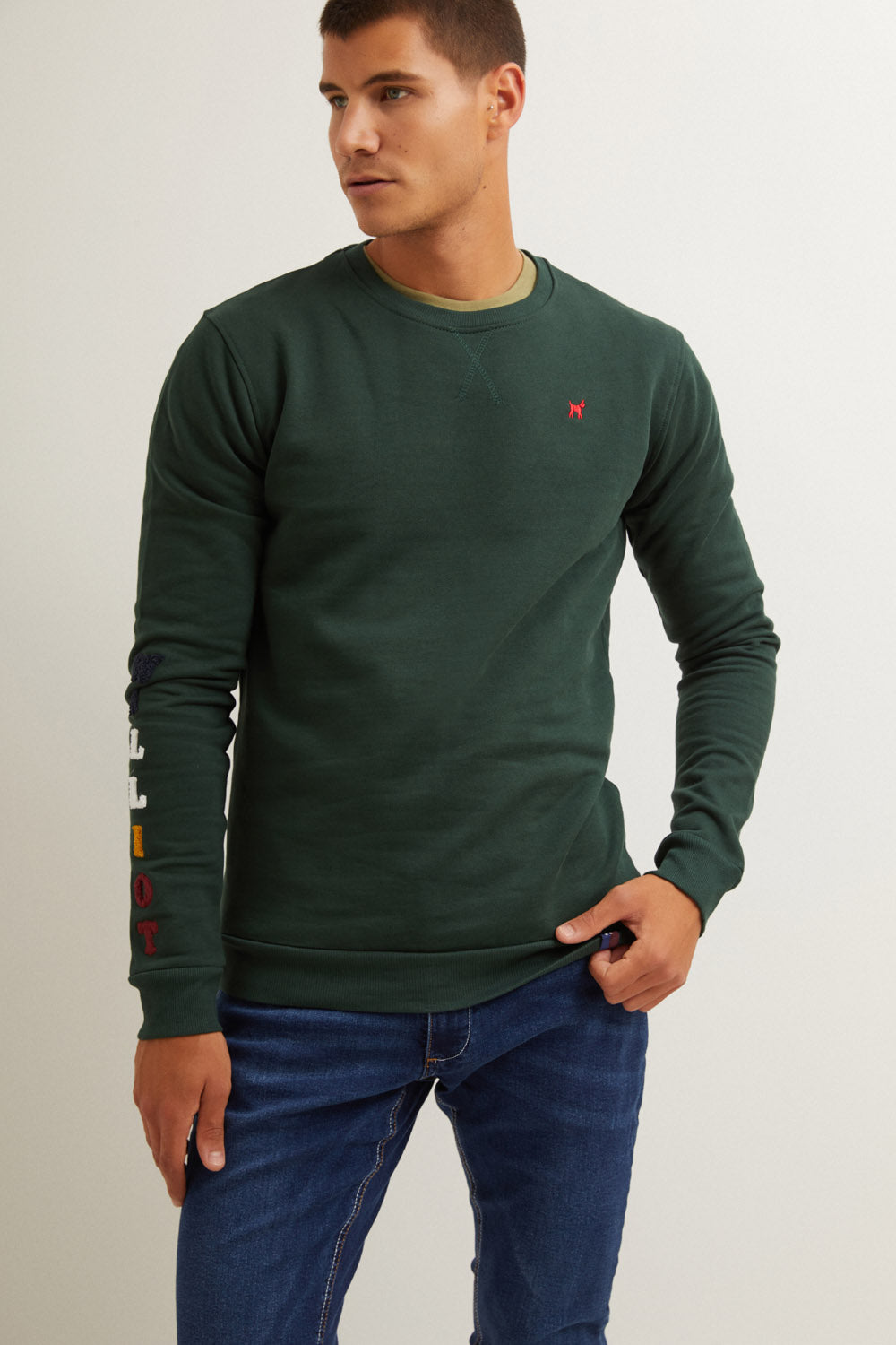 Sudadera Williot Tejido Toalla Verde Botella