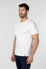 Camiseta Logo Bordado Multicolor Blanca